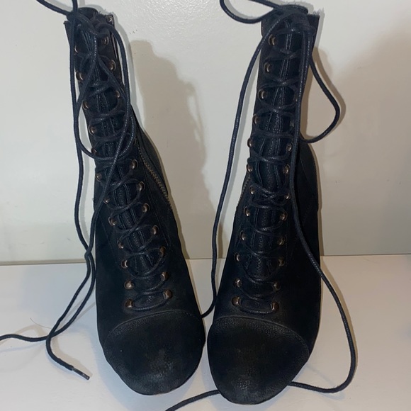 Joie Break On Through Lace-up Wedge Boots - Picture 4 of 12